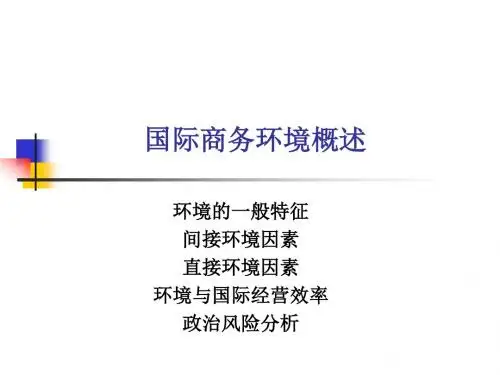 国际商务环境概述