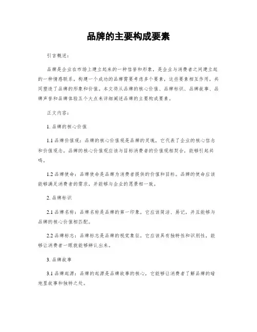 品牌的主要构成要素