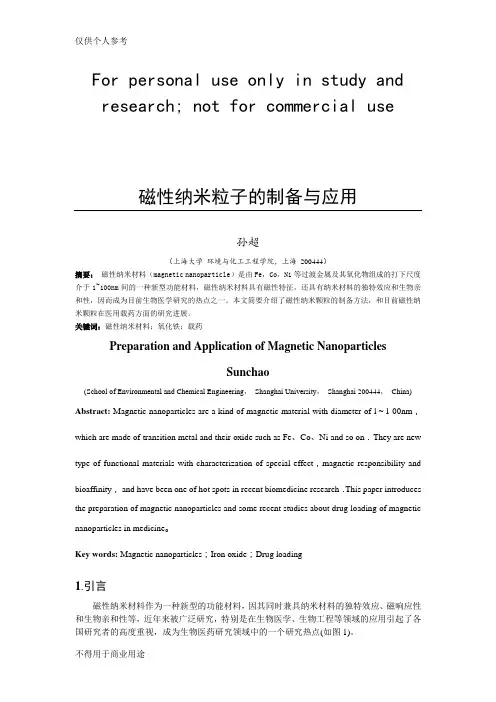 磁性纳米粒子的制备与应用