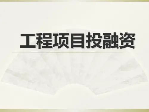 工程项目投融资概述PPT(共 51张)
