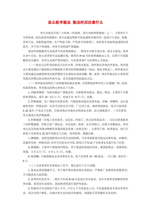 怎么给羊驱虫 驱虫时应注意什么