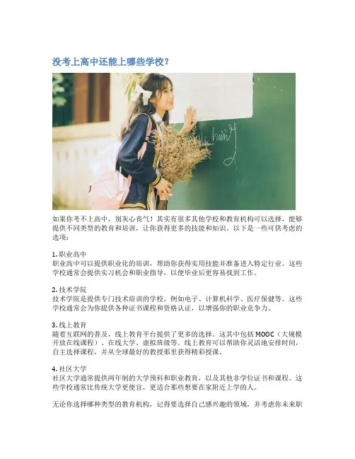 没考上高中还能上哪些学校？