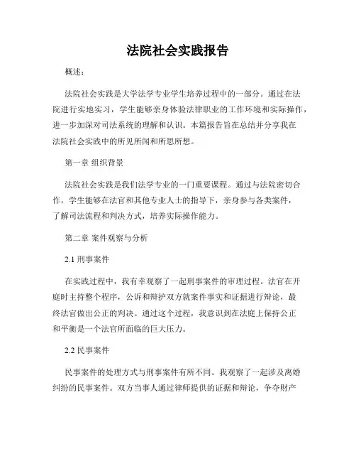 法院社会实践报告