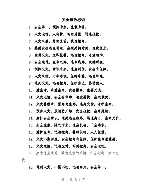 安全疏散标语