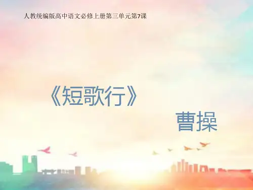 人教统编版高中语文必修上册《短歌行》