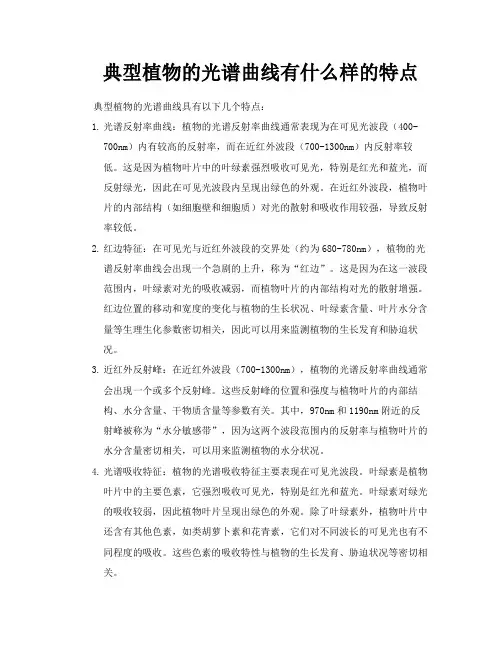 典型植物的光谱曲线有什么样的特点