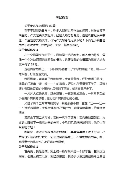关于考试作文（精选15篇）