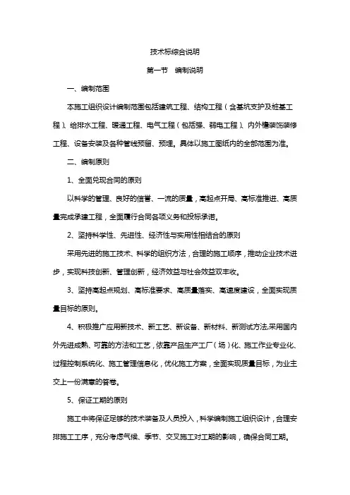 技术标综合说明