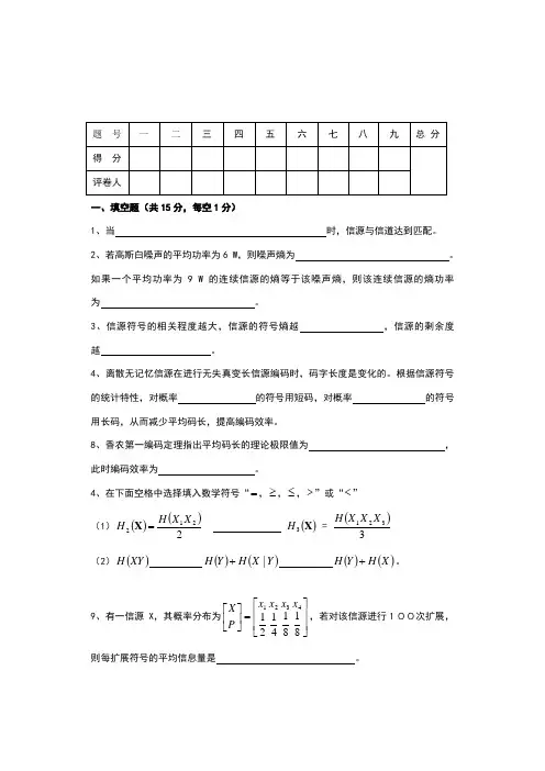 信息论试题6