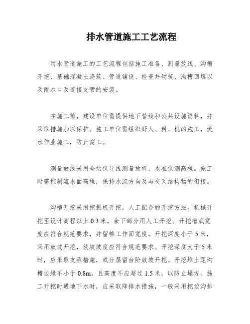 排水管道施工工艺流程