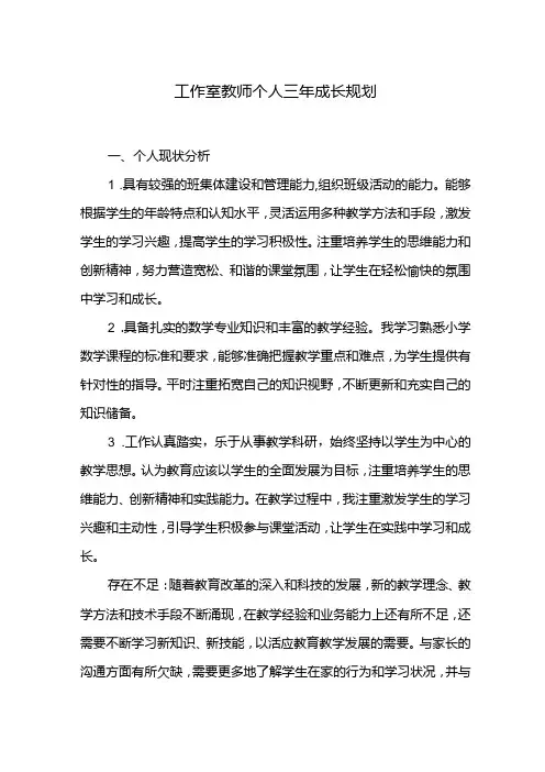 工作室教师个人三年成长规划.docx