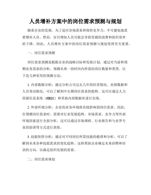 人员增补方案中的岗位需求预测与规划