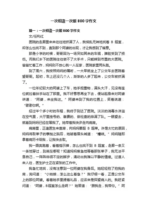 一次相逢一次暖800字作文