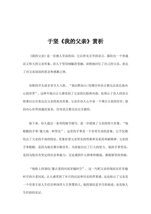 于坚《我的父亲》 赏析