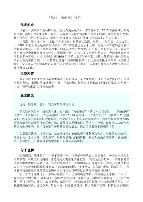 最后一头战象