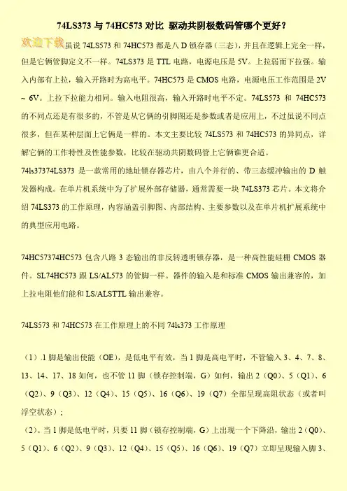 74LS373与74HC573对比 驱动共阴极数码管哪个更好？