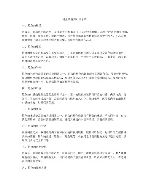 鲍鱼品鉴知识点总结
