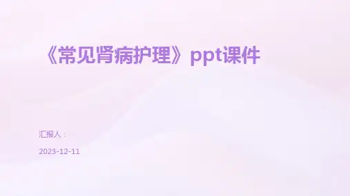 《常见肾病护理》ppt课件