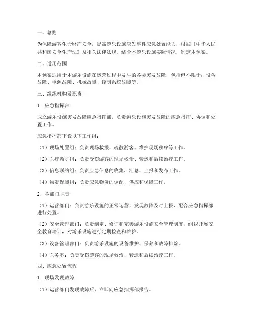 游乐设施突发故障应急预案