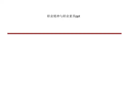 职业精神与职业素养