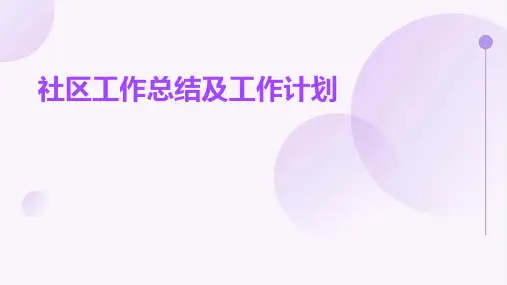 社区工作总结及工作计划PPT