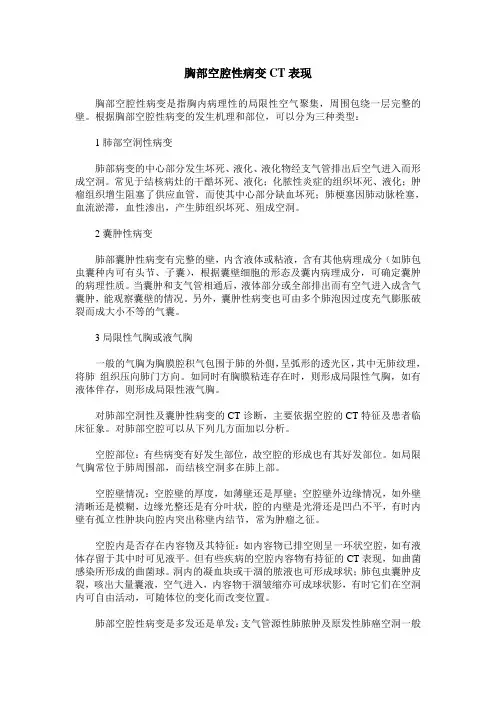 胸部空腔性病变CT表现