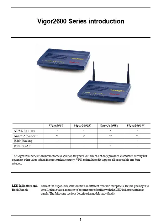 华硕Vigor2600系列路由器安装指南说明书