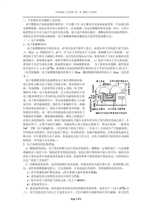 声表面波器件工艺原理-2镀膜工艺原理