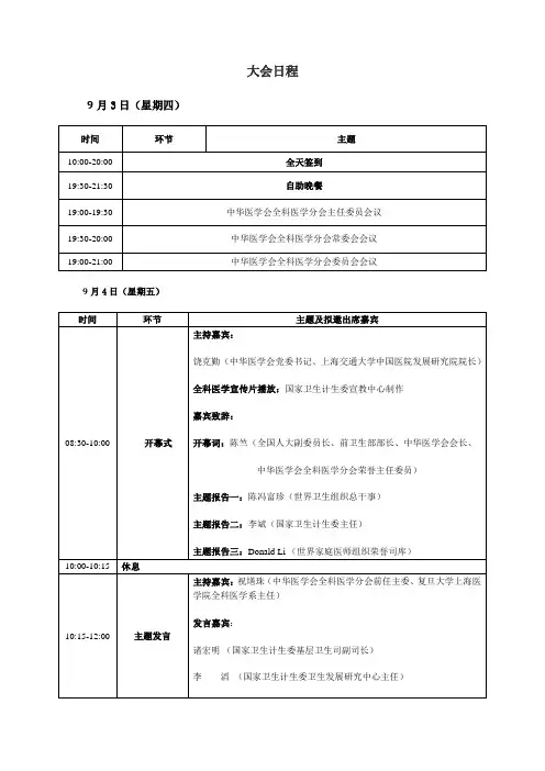 大会日程-医学论坛网