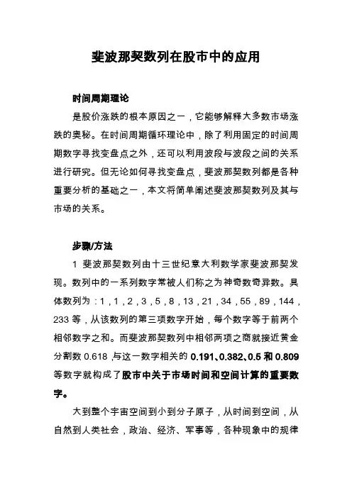 斐波那契数列与股市