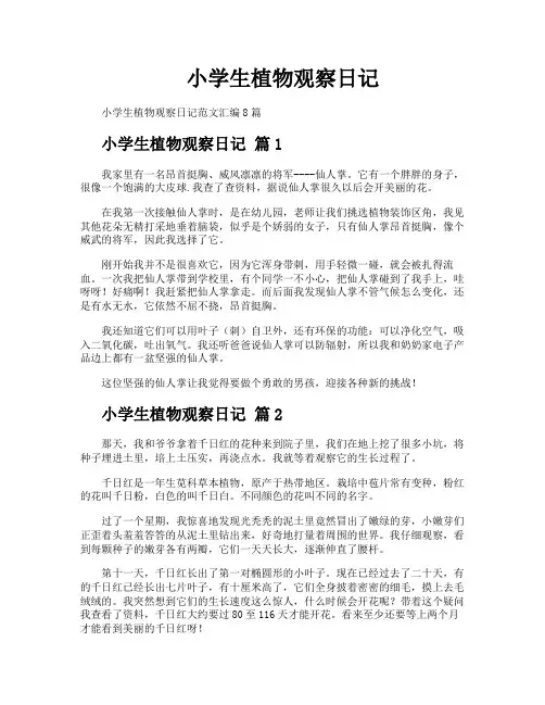 小学生植物观察日记