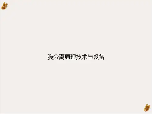 膜分离原理技术与设备课件ppt1