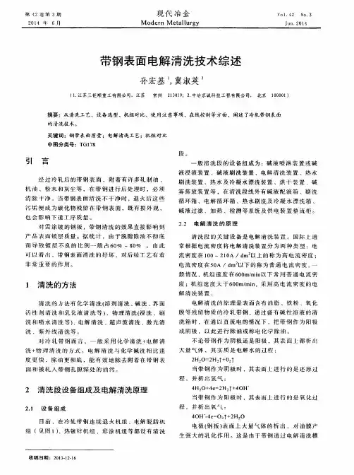 带钢表面电解清洗技术综述