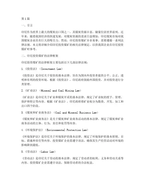 印尼投资煤矿的法律规定(3篇)