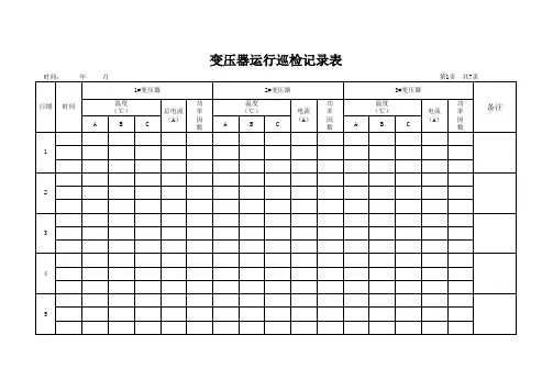 变压器运行记录表