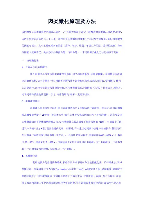 肉类嫩化原理及方法