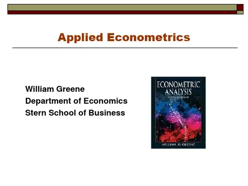 Econometrics-I-8 计量经济分析(第六版英文)课件