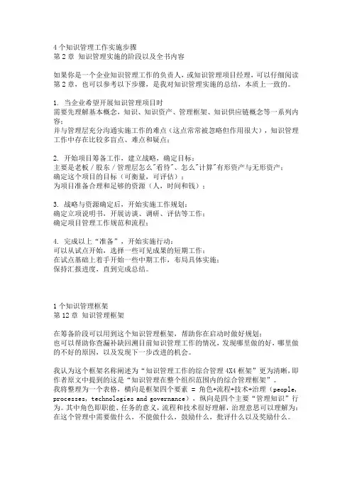 4个知识管理工作实施步骤