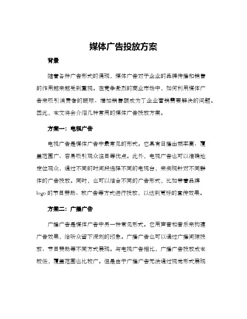 媒体广告投放方案