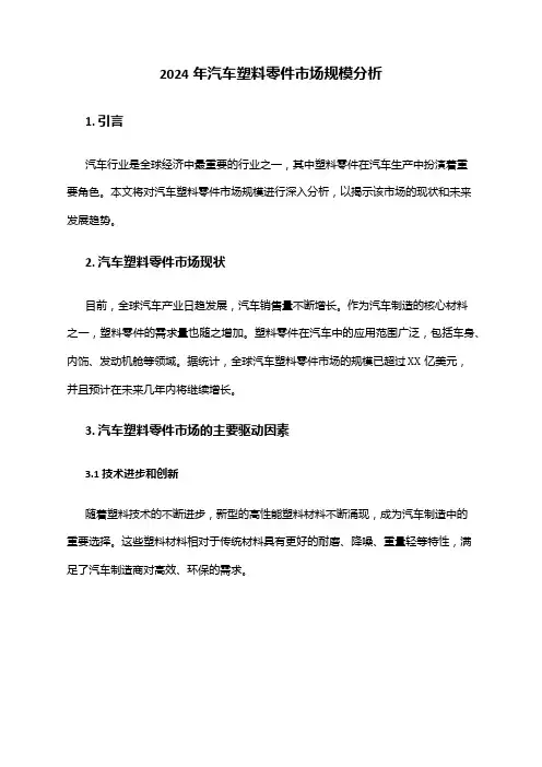 2024年汽车塑料零件市场规模分析
