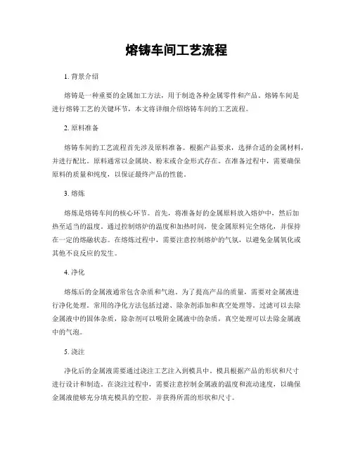 熔铸车间工艺流程