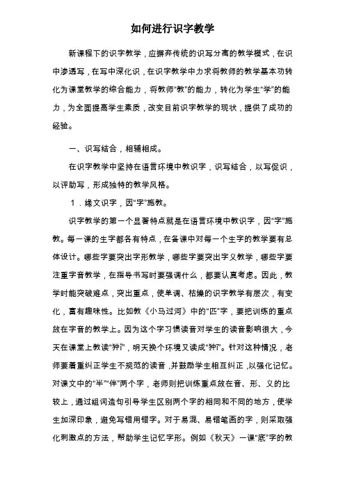 小学识字教学讲座