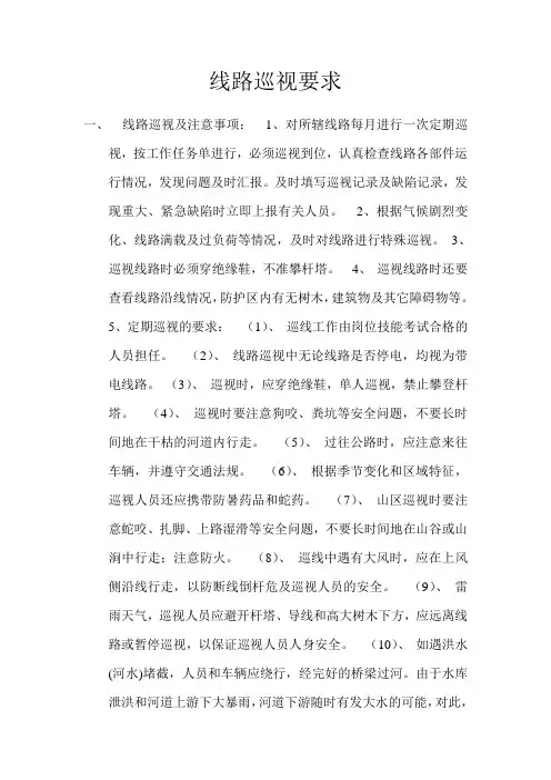线路巡视要求