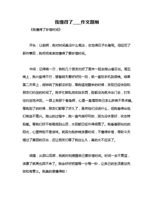 我懂得了____作文题纲