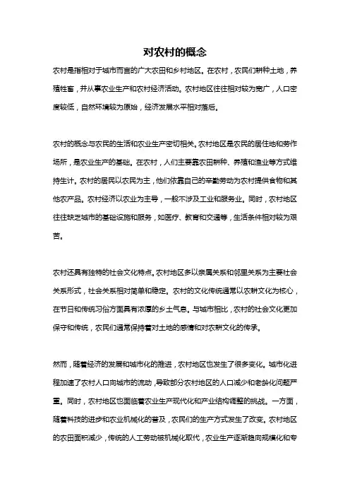 对农村的概念