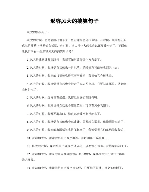 形容风大的搞笑句子