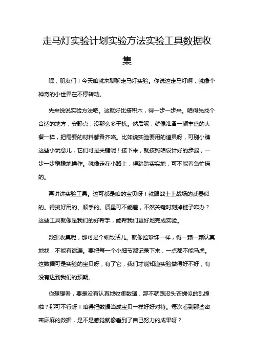 走马灯实验计划实验方法实验工具数据收集