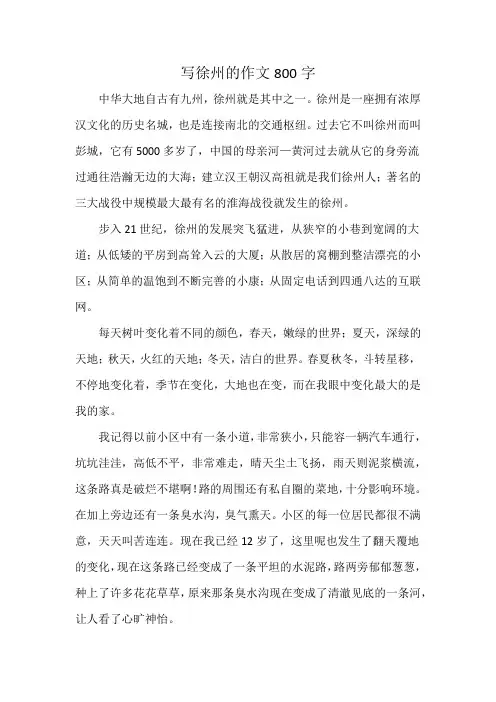 写徐州的作文800字