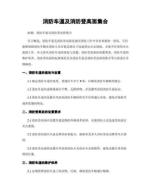 消防车道及消防登高面集合