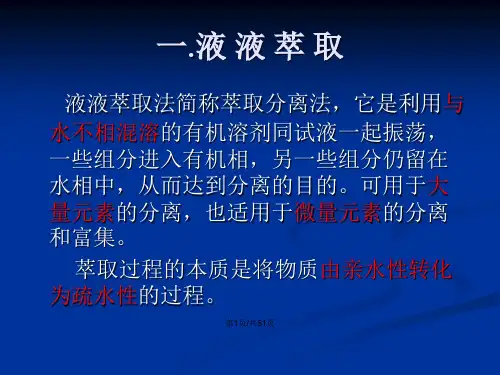 研究生分析课程溶剂萃取法.pptx